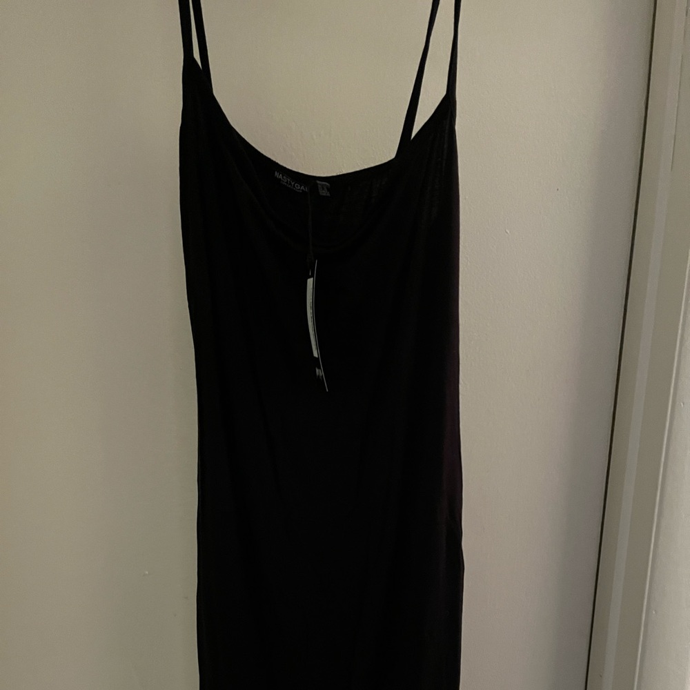 Black midi dress from nasty gal - size large -NWT